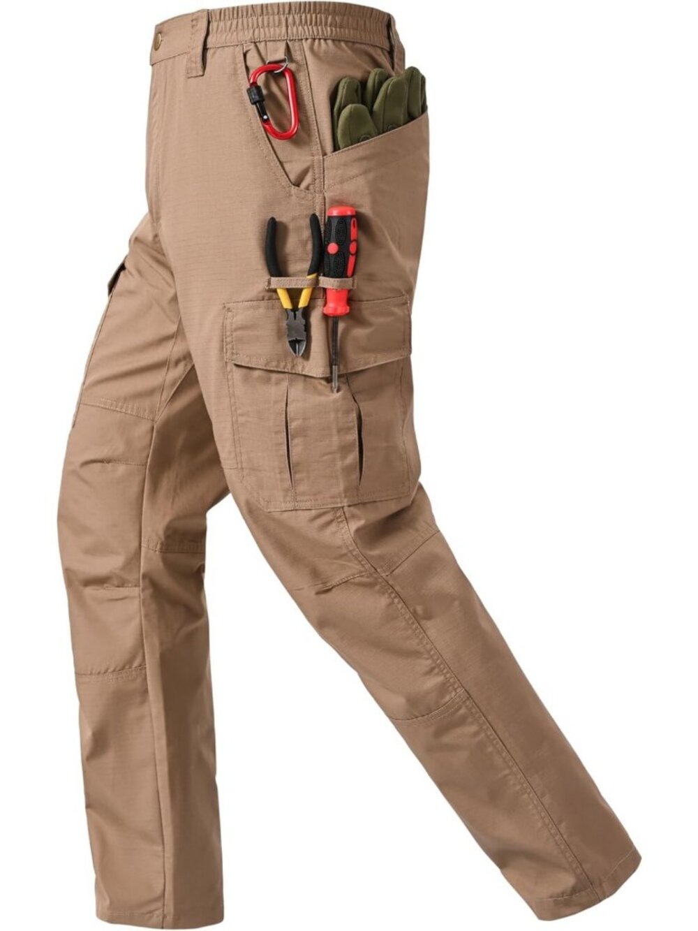 Men's Tactical Cargo Pants - Waterproof Ripstop Work Pants with 7 Pockets for